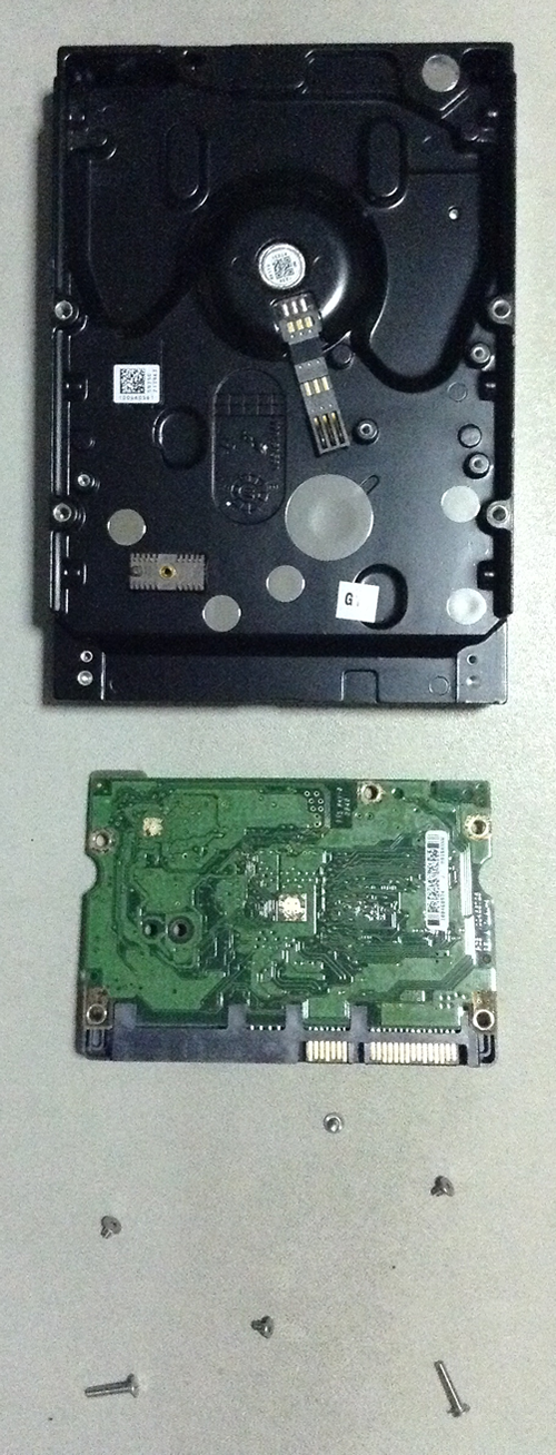 Disassembled hard disk