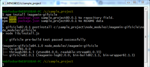 imagemin-gifsicle installation