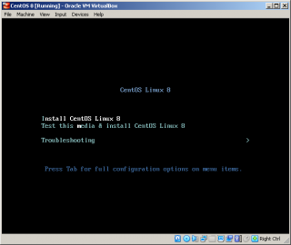 Select Install CentOS 8