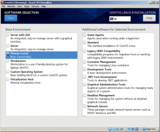Select minimal install