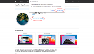 Web page of the macOS new major release