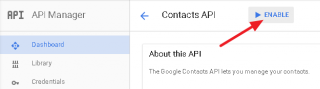 Contacts API enable