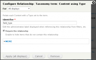 Vocabulary and node relationship settings