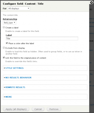 Node title field settings