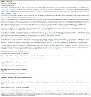 Smart IP MaxMind GeoIP2 binary database settings (lite)