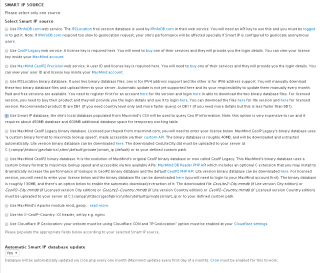 Smart IP Smart IP database settings