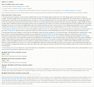 Smart IP MaxMind GeoIP2 binary database settings (lite)