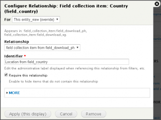 Views Download PH location relationship settings