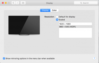 macOS display resolution settings