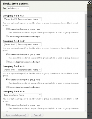 Display format settings