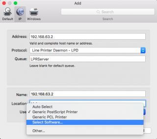 Network printer actual settings