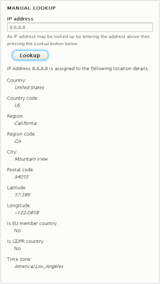 Smart IP manual lookup