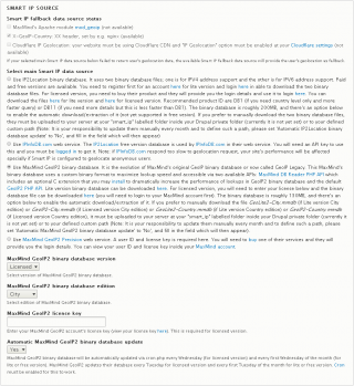 Smart IP MaxMind GeoIP2 binary database settings (licensed)