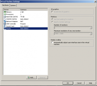 VMware auto scale display settings